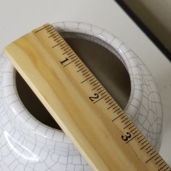 Haeger Ginger Jar Crackle Glaze with Lid 8.25" Tall White Off White - Picture 8 of 9